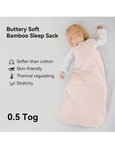 Saco de dormir BubblePanda 0-6 meses 0.5 Tog rosa suave