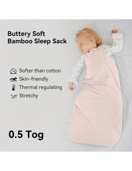Saco de dormir BubblePanda 0-6 meses 0.5 Tog rosa suave
