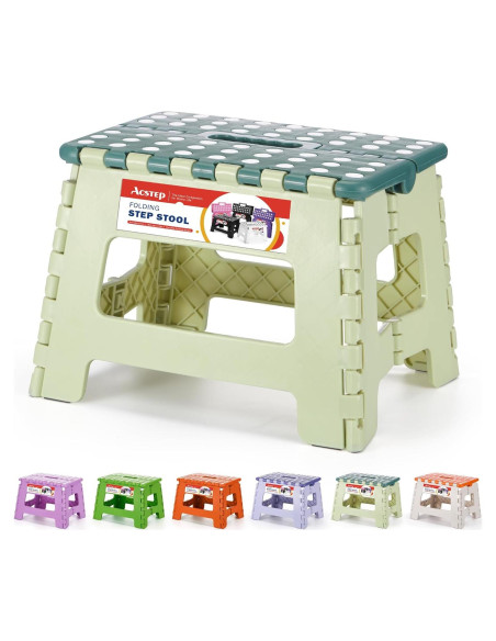 Taburete Plegable ACSTEP 9 Pulgadas Bicolor Verde 300 kg
