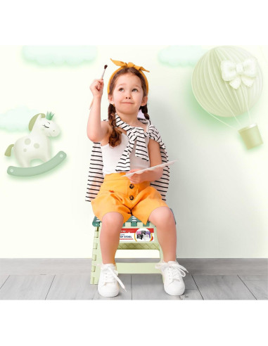 Taburete Plegable ACSTEP 9 Pulgadas Bicolor Verde 300 kg