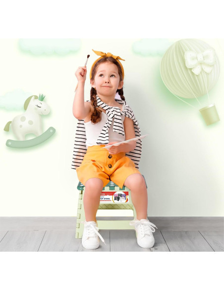 Taburete Plegable ACSTEP 9 Pulgadas Bicolor Verde 300 kg