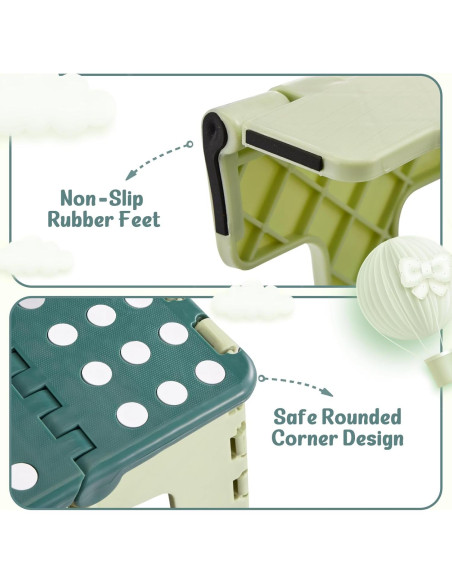Taburete Plegable ACSTEP 9 Pulgadas Bicolor Verde 300 kg