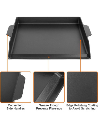Plancha de Hierro Fundido BBQ Future 47.24x35.56 cm Antiadherente