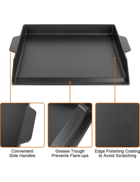 Plancha de Hierro Fundido BBQ Future 47.24x35.56 cm Antiadherente