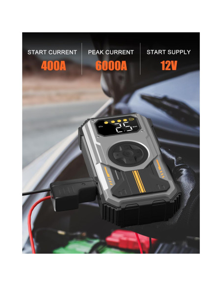 Arrancador de Batería Portátil Eigotrav PD-270 6000A con Compresor