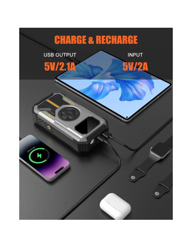 Arrancador de Batería Portátil Eigotrav PD-270 6000A con Compresor