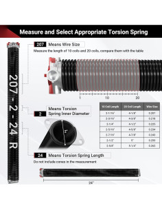 Resorte de Torsión para Puerta de Garaje Toriexon 0.207x5x61 cm 2