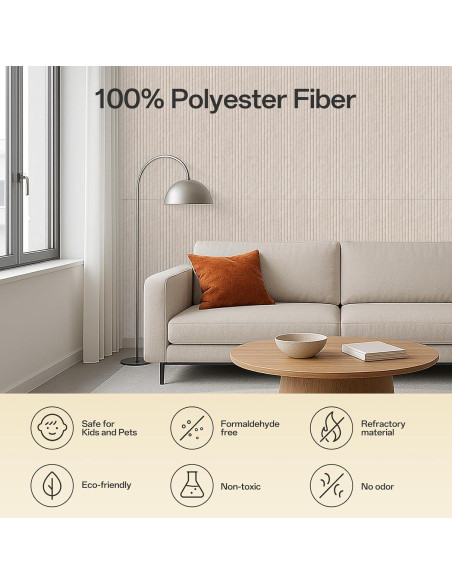 Paquete de 6 Paneles Acústicos Absorbentes Keemute 120x60 cm