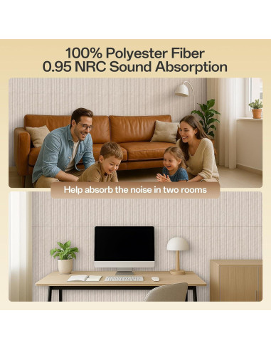 Paquete de 6 Paneles Acústicos Absorbentes Keemute 120x60 cm