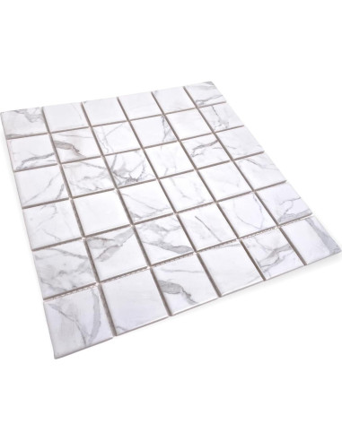 Azulejo de Porcelana Tenedos Satori Blanco Gris Mate 5 Hojas