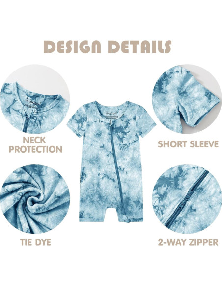 Pijamas de Bebé Jimonda Rayón de Bambú 3 Monos Tie Dye 0-24M