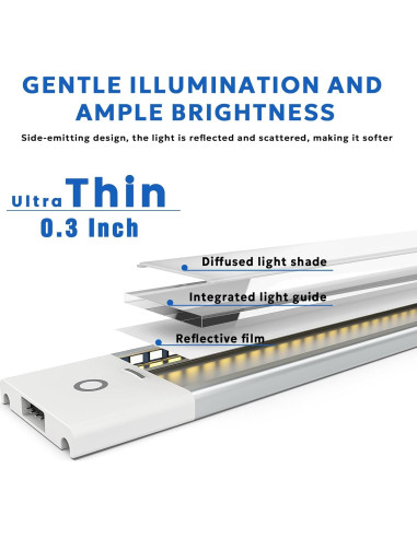 Luz LED Bajo Gabinete MYPLUS 30.48 cm 5 Temperaturas 7W