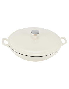 Cacerola redonda de hierro fundido Amazon Basics 3.12L blanca