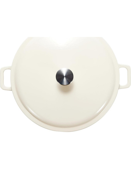 Cacerola redonda de hierro fundido Amazon Basics 3.12L blanca