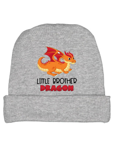 Gorro de bebé hermano menor dragón rojo y naranja