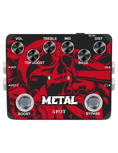 Pedal de Distorsión VSN Heavy Metal para Guitarra - True Bypass