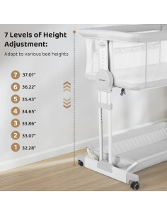 Cuna Mecedora Cowiewie 360 Ajustable 7 Alturas con Ruedas 2