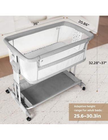 Cuna Mecedora Cowiewie 360 Ajustable 7 Alturas con Ruedas