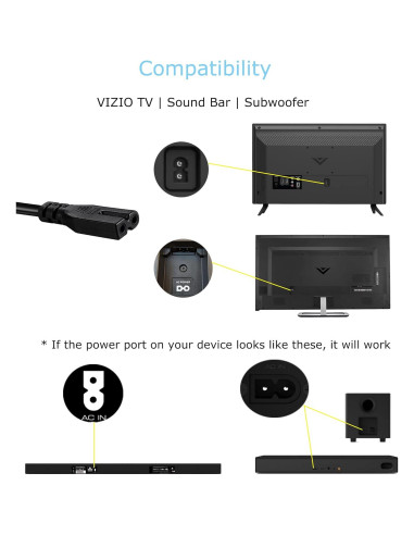 Cable de Alimentación 0.91m TONIWA para Barra de Sonido Vizio