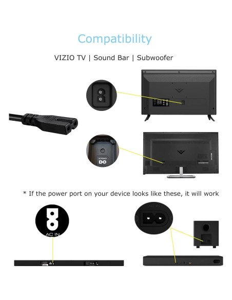 Cable de Alimentación 0.91m TONIWA para Barra de Sonido Vizio
