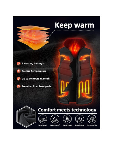 Chaleco Térmico Eltena para Hombres con Batería 12000mAh
