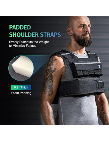 Chaleco con Pesas Ajustable ZELUS 20.4kg para Ejercicio