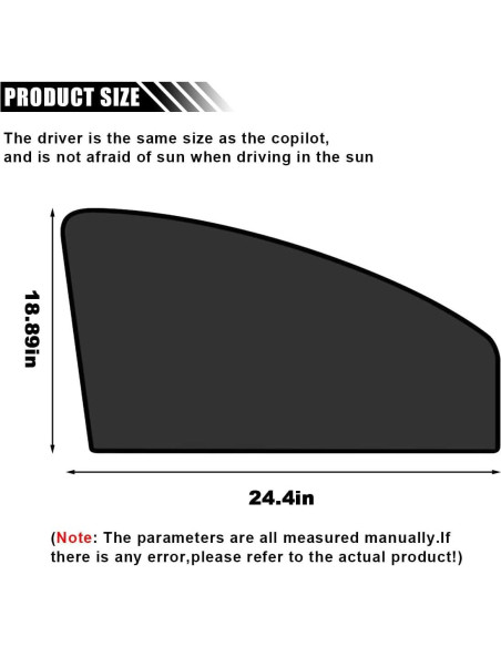 Cortinas Solares JOYCOURT para Ventanas Laterales de Coche 62x48cm