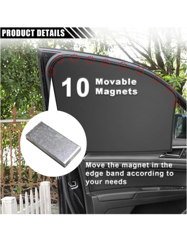 Cortinas Solares JOYCOURT para Ventanas Laterales de Coche 62x48cm