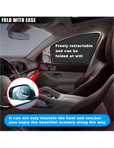 Cortinas Solares JOYCOURT para Ventanas Laterales de Coche 62x48cm