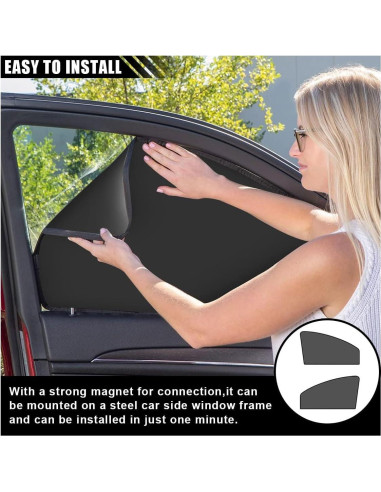 Cortinas Solares JOYCOURT para Ventanas Laterales de Coche 62x48cm