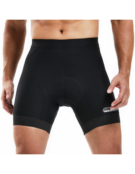 Pantalones Cortos de Ciclismo Souke Sports Hombre 4D Negro