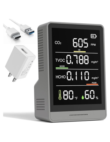 Monitor de Calidad del Aire PinoTec AK3 5-en-1 CO2 Temperatura