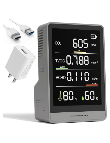 Monitor de Calidad del Aire PinoTec AK3 5-en-1 CO2 Temperatura