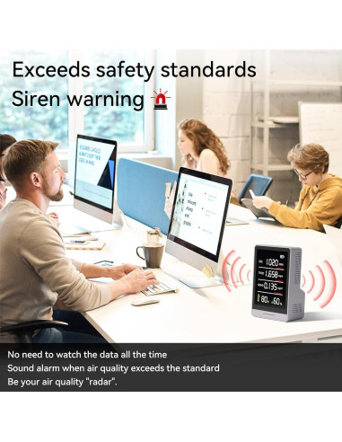 Monitor de Calidad del Aire PinoTec AK3 5-en-1 CO2 Temperatura