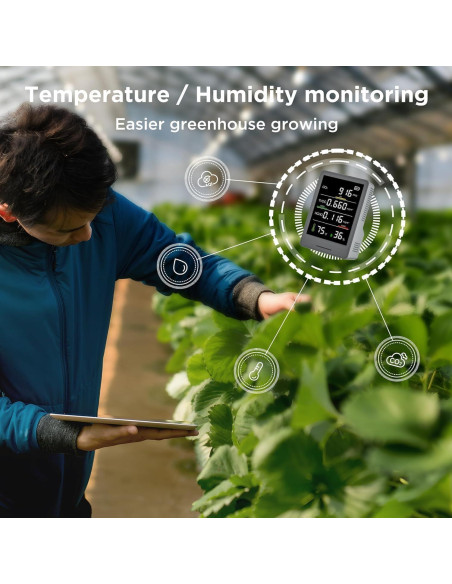 Monitor de Calidad del Aire PinoTec AK3 5-en-1 CO2 Temperatura