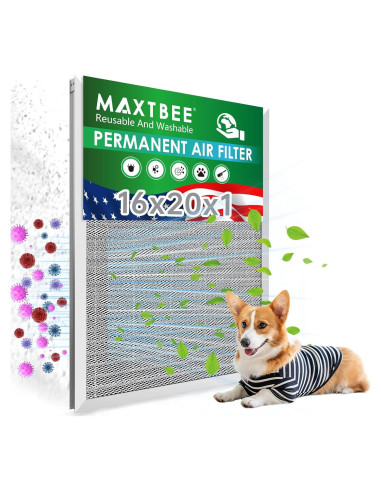Filtro de Aire Electroestático MAXTBEE 16x20x1 Reutilizable MERV 8