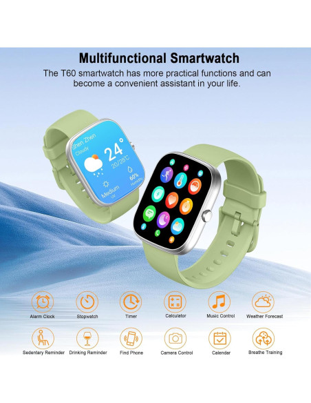 Reloj Inteligente UAUE T60 1.91" HD Resistente al Agua