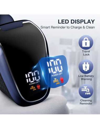 Afeitadora Eléctrica Wyklaus 7D para Cabeza y Vello Nasal