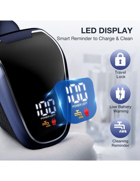 Afeitadora Eléctrica Wyklaus 7D para Cabeza y Vello Nasal