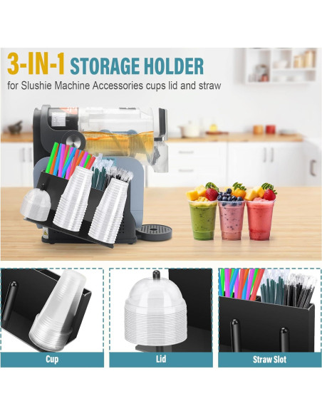 Soporte Organizador 3-en-1 para Tazas y Pajitas Ninja Slushie