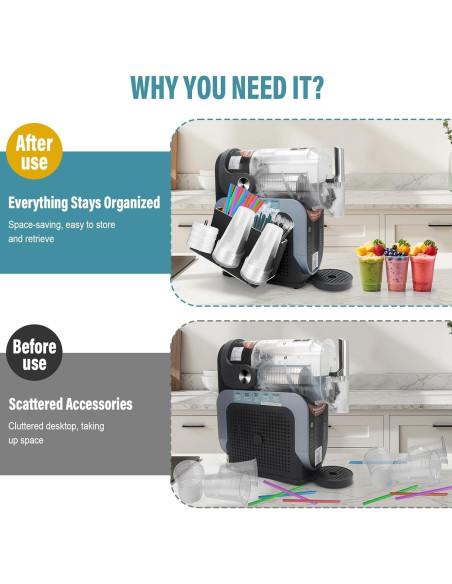 Soporte Organizador 3-en-1 para Tazas y Pajitas Ninja Slushie