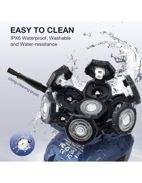 Afeitadora Eléctrica Wyklaus 7D para Cabeza y Vello Nasal