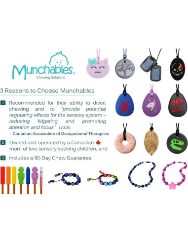 Collar Masticable Munchables - Joyería Sensorial Púrpura