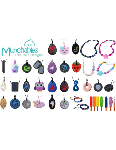 Collar Masticable Munchables - Joyería Sensorial Púrpura