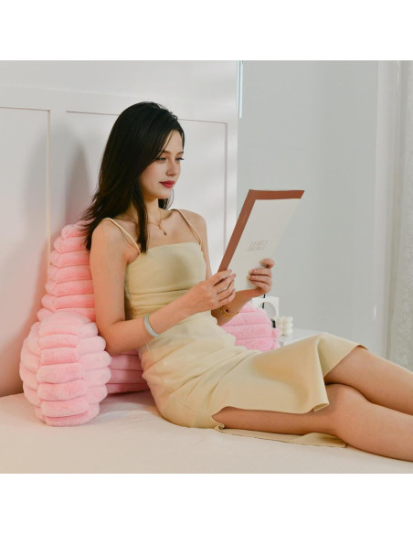 Almohada de Lectura Grande Yaoshuho Rosa con Soporte Espalda