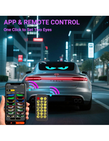 Ojos LED Asmila para Parabrisas de Camión 60x12 cm Multicolor