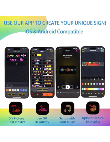 Ojos LED Asmila para Parabrisas de Camión 60x12 cm Multicolor