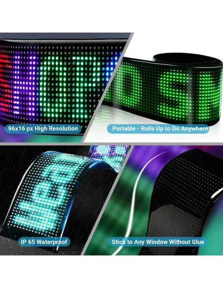 Ojos LED Asmila para Parabrisas de Camión 60x12 cm Multicolor