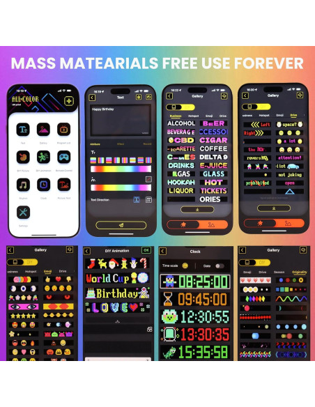 Ojos LED Asmila para Parabrisas de Camión 60x12 cm Multicolor