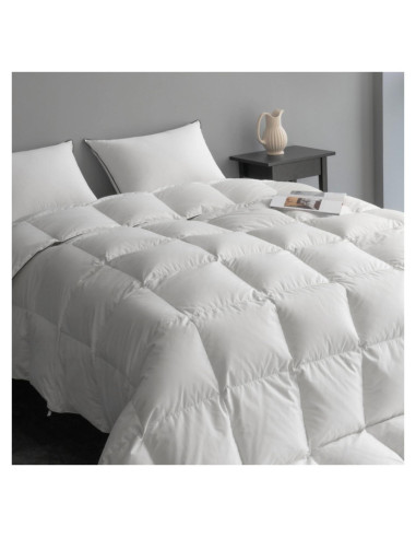 Edredón de Plumas MAXICOZY King Blanco, Suave y Transpirable